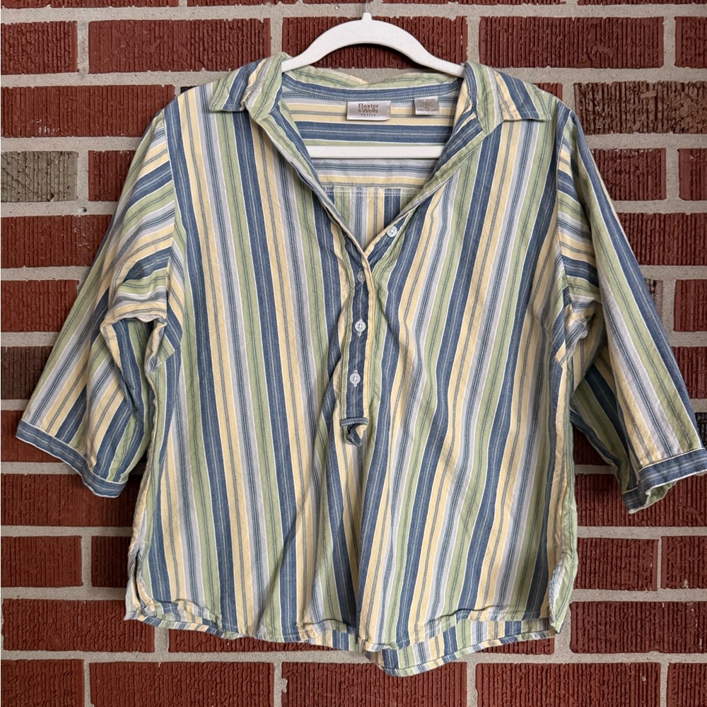 Striped Button Down Shirt for Women